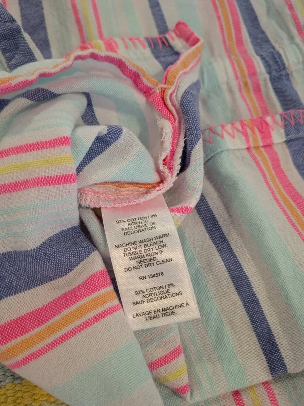 ⭐ Girls Vineyard Vines striped swim beach cover up small 7-8